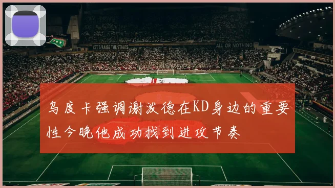 乌度卡强调谢泼德在KD身边的重要性今晚他成功找到进攻节奏