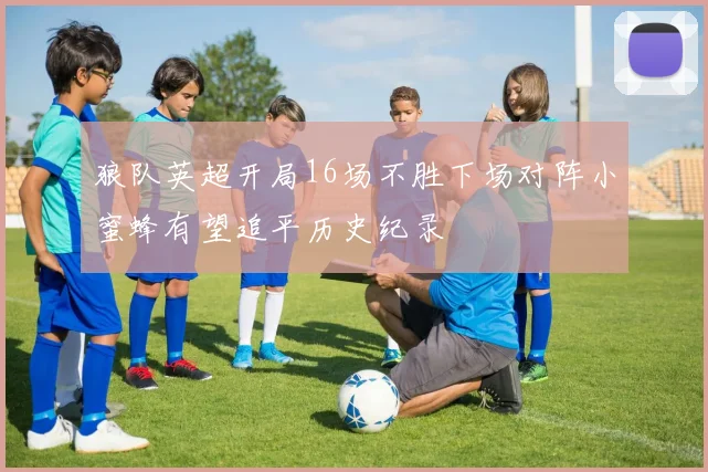 狼队英超开局16场不胜下场对阵小蜜蜂有望追平历史纪录